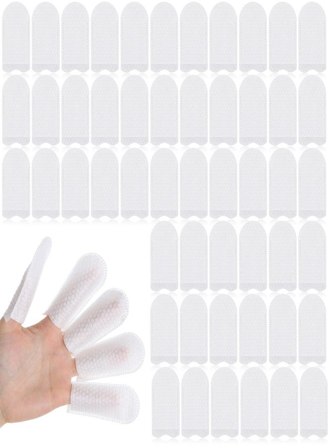 Thrymme 100Pcs Cotton Finger Cots, Disposable Breathable Tip Covers Protector Finger Wipes Gauze Sleeve, Latex Free Tip Cover Gloves Ideal for Work, Nail Cleaning, and Injured Fingers, White Sweat Resistant - Image 1